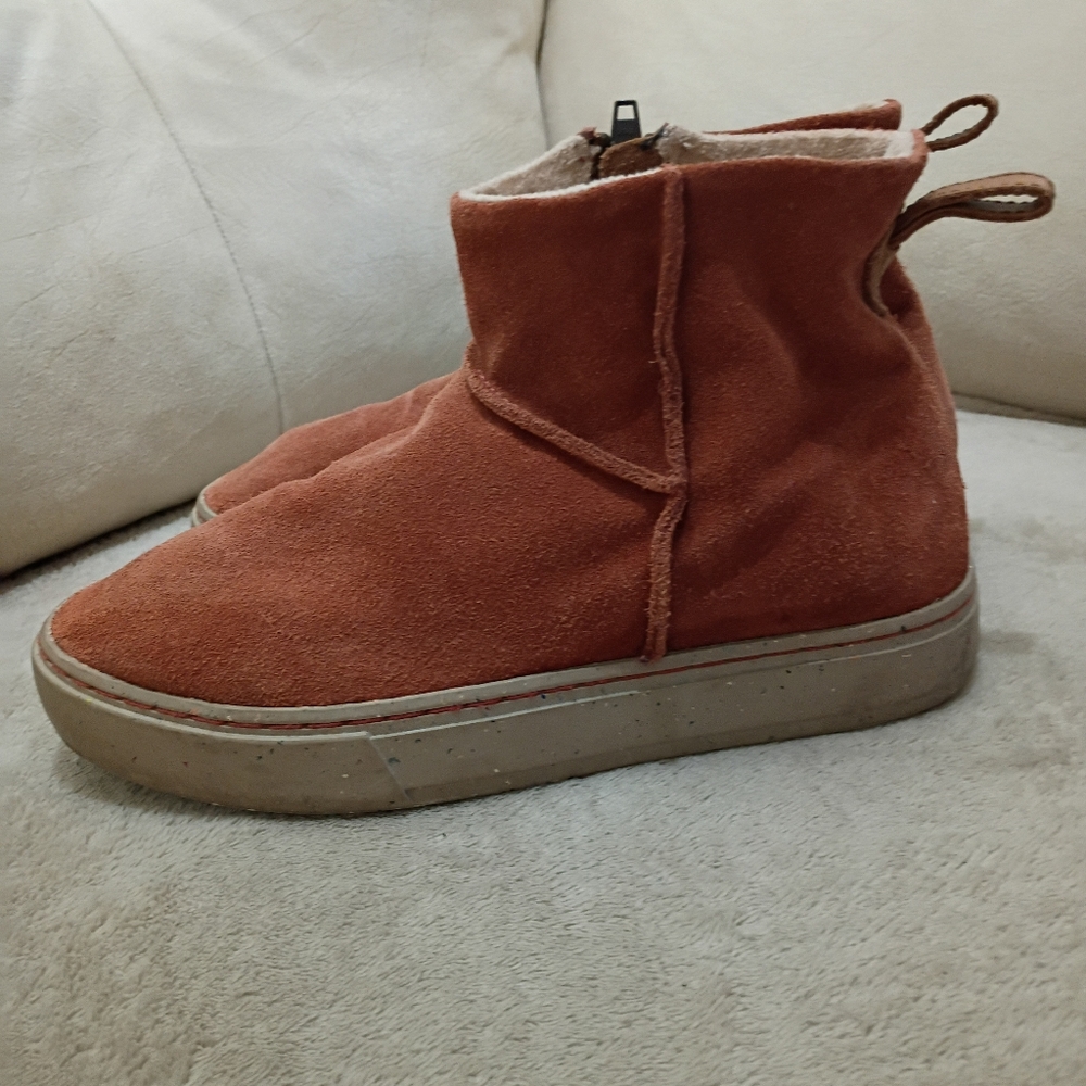 Satorisan Meraki Orange Suede Low Ankle Boots Hand Made In Vietnam. - Picture 3 of 9